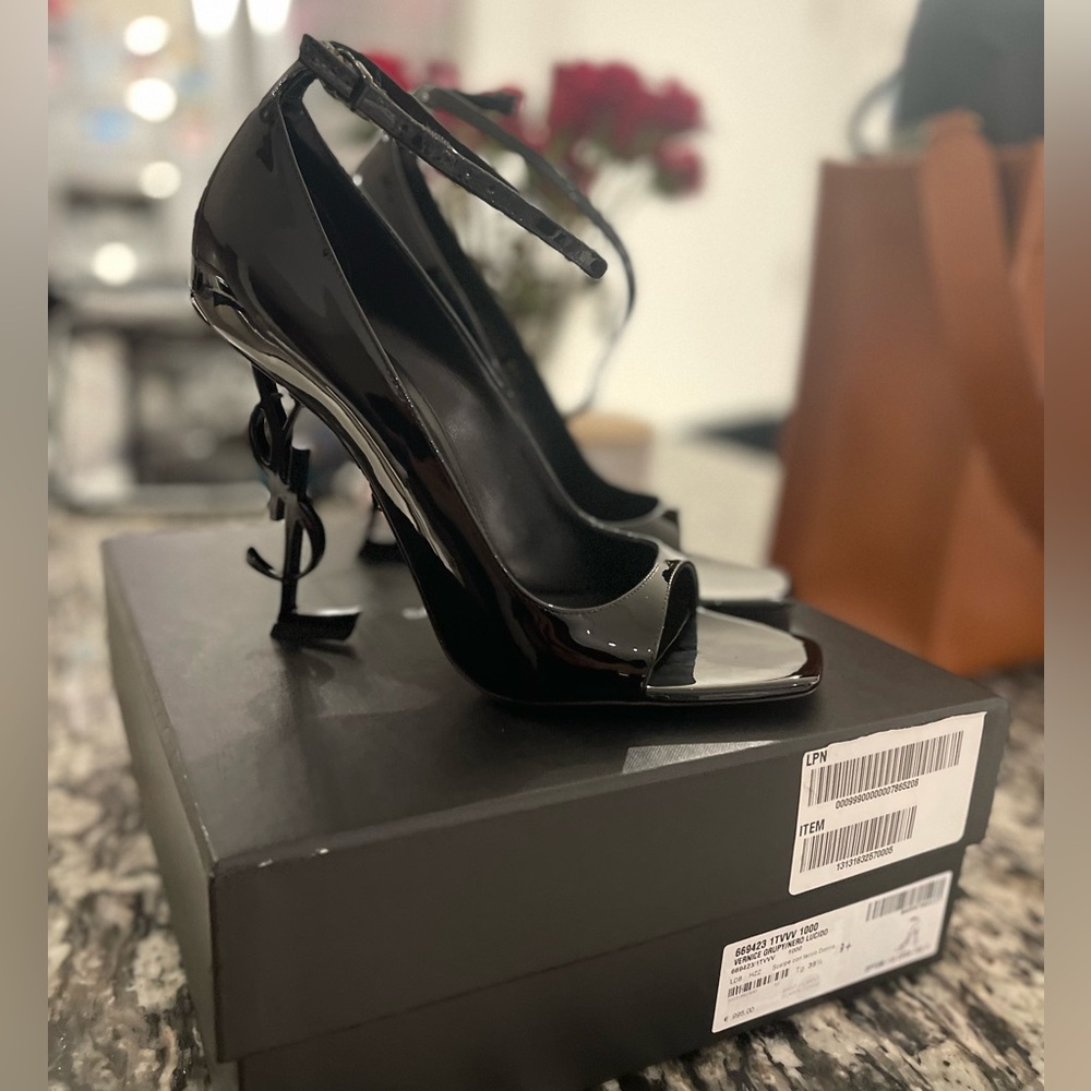 Ysl Vernice Grupy/Nero Lucido Optum 110 Open Toe P